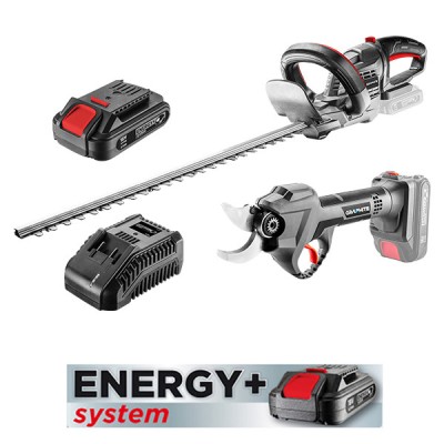 Foarfeca pentru crengi + Foarfeca de tuns gard compatibile cu acumulator + Acumulator 18V/2Ah + Incarcator acumulator GRAPHITE ENERGY+ UTD-P11 HardWor foto