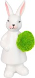 Figurina decorativa de Paste MagicHome, iepuras cu ou verde, 17,3 cm