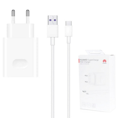 Incarcator pentru Priza, Fast Charging, 22.5W + Cablu Type-C, 5A, 1m, Huawei CP404 (HW-100225E00), White (Bister Packing) foto