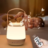 Cumpara ieftin Lampa de noapte bebe cu zgomot alb One Fire, 12 sunete, 16 culori RGB, timer, telecomanda, portabila