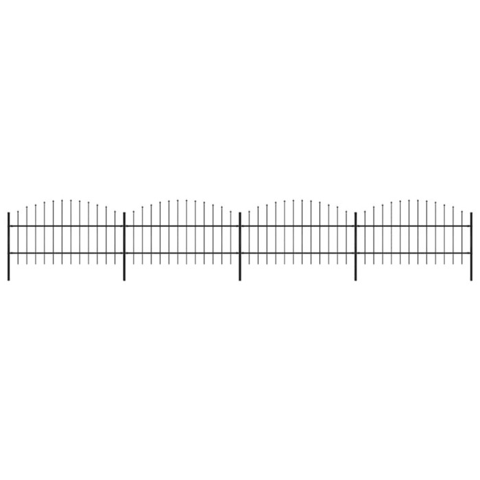 vidaXL Gard de grădină cu v&acirc;rf tip suliță din oțel 714,5 x 100 cm, negru