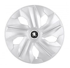 Set 4 Capace Roti Autohelix MSA&reg; potrivite jantelor de 14 inch, pentru Skoda Alb Negru model Luna Crom