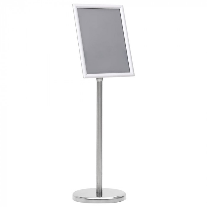 Gossi suport de afis a4 cu picior, argintiu, aliaj de aluminiu