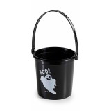 Galetuta Halloween plastic alb negru &Oslash;11cmx10,5H
