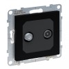 Priza TV-SAT tata si tip F Legrand Suno negru 721471