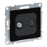 Priza TV-SAT tata si tip F Legrand Suno negru 721471
