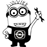 Sticker Auto Opel Minion Mecanic , Autocolant ORACAL Amuzant pentru Fanii Opel