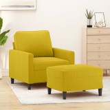 vidaXL Fotoliu canapea cu taburet, galben, 60 cm, catifea 3201051
