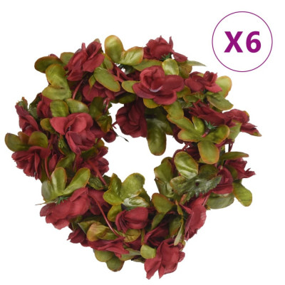 vidaXL Ghirlande de flori artificiale, 6 buc. roșu vin, 250 cm foto