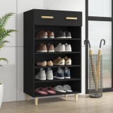 Pantofar, negru, 60x35x105 cm, lemn compozit, vidaXL