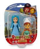 Figurina Pinocchio si Prietenii 9 cm Pinocchio si Zana cu par turcoaz, Famosa