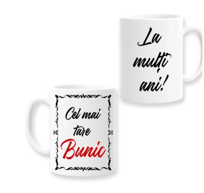 Cana alba personalizata &amp;quot;Cel mai tare Bunic&amp;quot;, INOVATIX&amp;reg;. 330ml foto