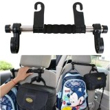 Cumpara ieftin Suport Auto Tetiera cu Carlige, Reglabil, Universal, Negru, 30cm, Max 15kg, Organizator Auto, Genti, Sacose