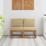 vidaXL 2 Bucată Canapea Medie pentru Exterior Lemn Solid de Acacia 900462