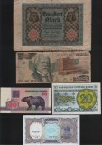 Set 5 bancnote de prin lume adunate (cele din imagini) #207, Europa
