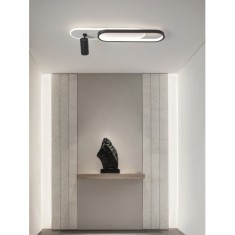 Plafoniera LED Alb cu Negru Moderna 77W