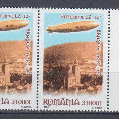 2004 LP 1652 EVENIMENTE 75 ANI ZEPPELINUL DEASUPRA BRASOVULUI PERECHE MNH