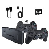 Set Consola jocuri tip stick, NUODWELL, Cu 20000 de jocuri incorporate, Cu 2 controler wireless, HDMI, USB wireless 2.4 GHz, 64GB, Plug si Play, Pentr