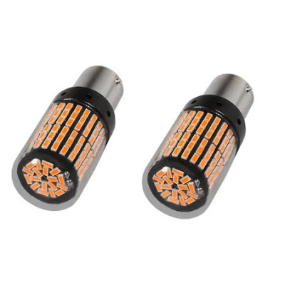 Set de 2 Becuri led semnal auto Canbus PY21W, BA15s,Portocali foto