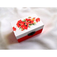 Cutie din lemn cu maci 33671