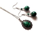 Set cu malachit , set colier si cercei cu malachit 46468