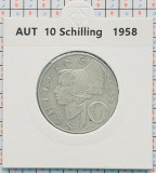 Austria 10 schilling 1958 argint - km 2882 - cartonas personalizat - D20303, Europa