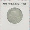 Austria 10 schilling 1958 argint - km 2882 - cartonas personalizat - D20303