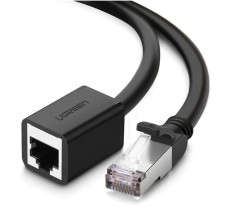 PATCH CORD F/UTP prelungitor Ugreen Cat6, &quot;NW112&quot;, fire din cupru, RJ-45 (T) la RJ-45 (M), viteza maxima 1 Gbps, 3m, negru &quot;11282&quot; (timbru verde 0.08