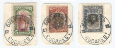 Romania, Posta bulgara. LP 1/1917, Marci bulgaresti cu supratipar, oblit., fragm