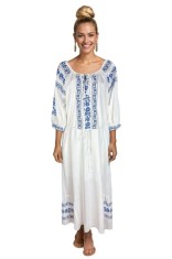 Rochie dama S25 alb/albastru , marimea 2XL