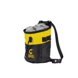 Sac Magneziu Alpinism Grivel Logo Chalk Bag Negru/Galben, Curea Ajustabila, Suport Perie