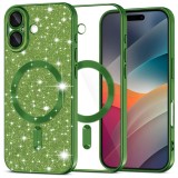 Husa premium iPhone 17 Asteroid GSM Luxury Glitter MagSafe, verde
