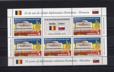 ROMANIA 2018 - EMISIUNE COMUNA ROMANIA-SLOVACIA, MINICOALA, MNH - LP 2176c foto