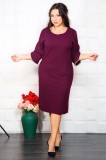 Cumpara ieftin Rochie cu Broderie Visiniu - 52Marimea, Yves