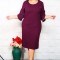 Rochie cu Broderie Visiniu - 50Marimea