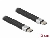 Cablu USB 3.2 Gen2 type C la USB Type C FPC Flat 13cm PD 5A E-Marker, Delock 86939