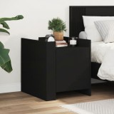 Gossi noptiera, negru, 45x50x50 cm, lemn prelucrat