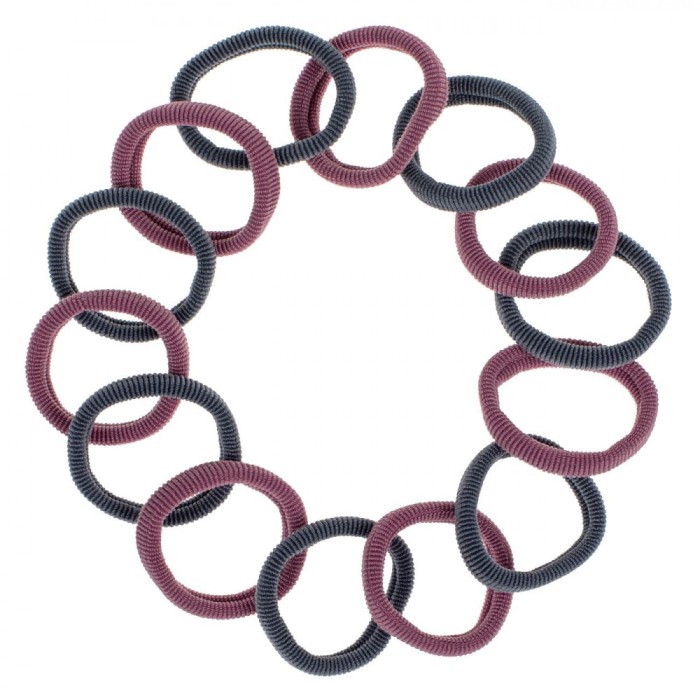 Set Elastice Păr Frotte, 14 Bucăți, Culoare Antracit și Maro