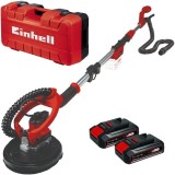 Einhell TE-DW 18/225 Li BL PXC + Twinpack CB - Slefuitor pentru pereti + Set 2 acumulatori Li-Ion 18 V 2.5 Ah