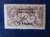 ANGLIA/MAREA BRITANIE OFIC IN MAROCCO 1924 3 FRANCI =201, Nestampilat