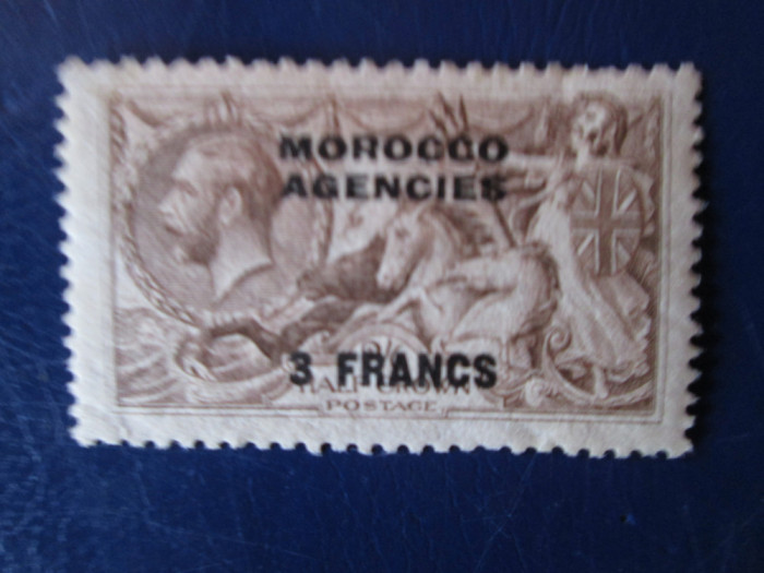 ANGLIA/MAREA BRITANIE OFIC IN MAROCCO 1924 3 FRANCI =201