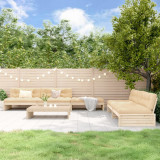VidaXL Set mobilier relaxare de grădină &amp; perne 6 piese lemn masiv pin