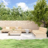 Cumpara ieftin Set mobilier relaxare de grădină &amp; perne 6 piese lemn masiv pin