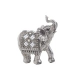 Cumpara ieftin Elefant decor din rasina Antique Silver 12 cm x 13 cm, Inart