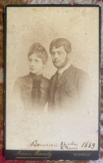 FRANZ MANDY,FOTOGRAFIE VECHE PE CARTON/ BUCURESCI 1889,POZE foto