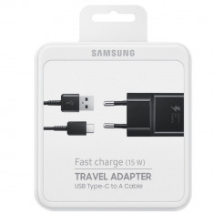 Incarcator retea rapid (Fast Charger) - USB Type-C, cablu USB detasabil, 2000 mAh, Negru foto