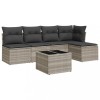 Set canapele de gradina cu perne, 6 piese gri deschis poliratan