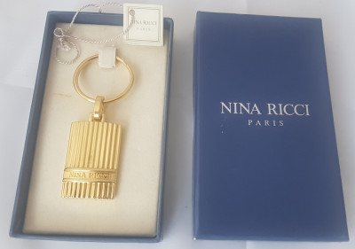 Superb breloc vintage anii &amp;#039;70 NINA RICCI original in cutie cu eticheta ! foto