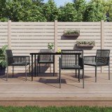VidaXL Set mobilier grădină cu perne, 5 piese, negru, poliratan &amp; oțel