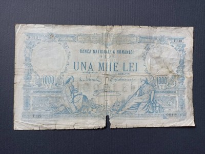 ROMANIA 1000 LEI - 1925 . Foarte rara data de emisie ! foto